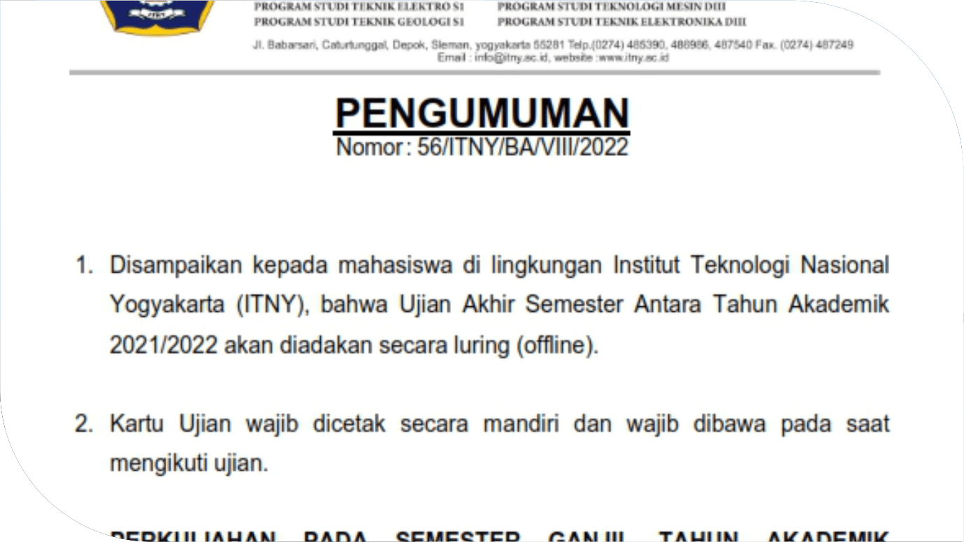 Pengumuman Perkuliahan Semester Ganjil